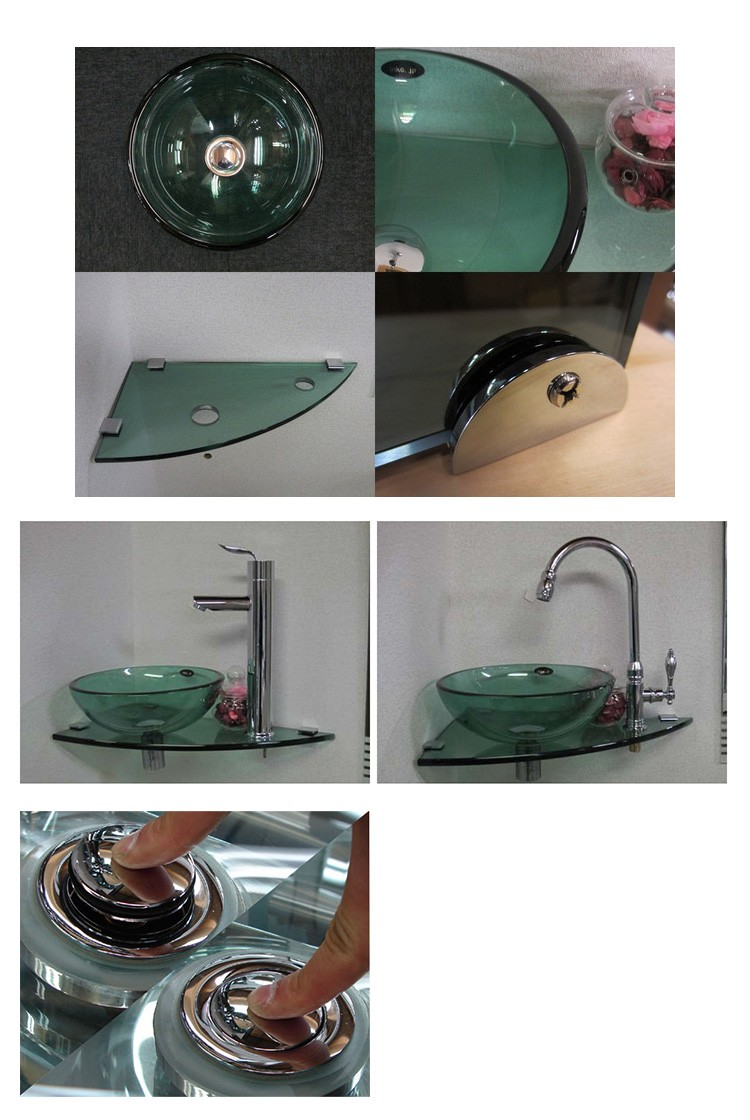 洗面台 交換 ガラス おしゃれ リフォーム 洗面ボウル ガラス台の4点