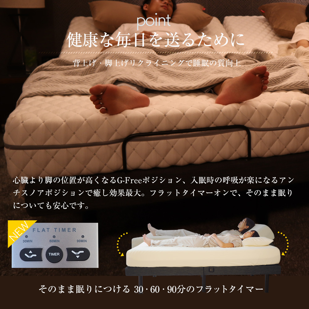 ベッドアンドマットレス リクライニングベッド 電動ベッド シングル 2