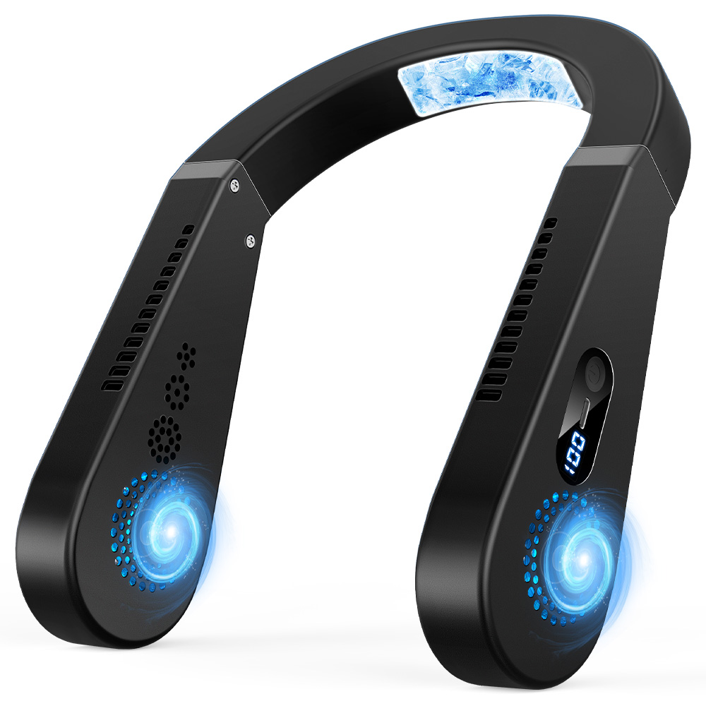 首掛け扇風機 7000mAh大容量 冷却プレート 首かけ扇風機 携帯扇風機