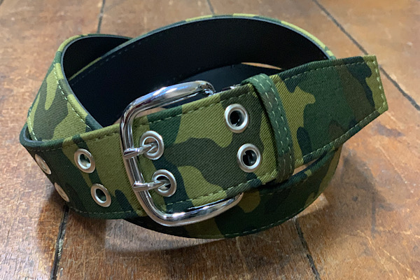 Wピンベルト】 迷彩柄ベルト 40ミリ幅 ダブルピンベルト camo柄