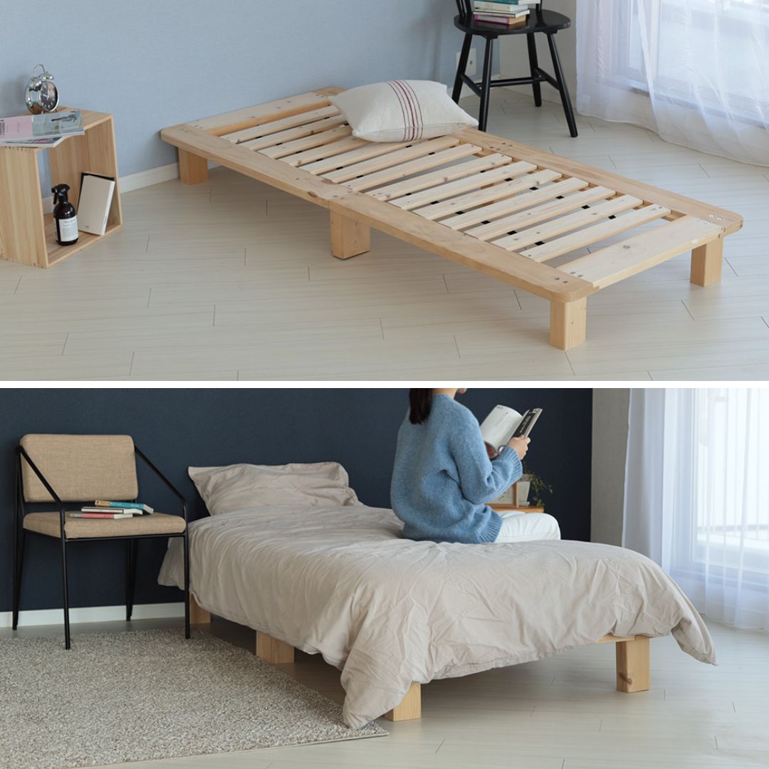 すのこベッド シングル 頑丈 ベッドフレーム 幅100cm S DEWEL 無垢材