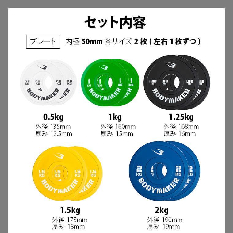 BODYMAKER（ボディメーカー） オリンピックカラープレート187.5kg