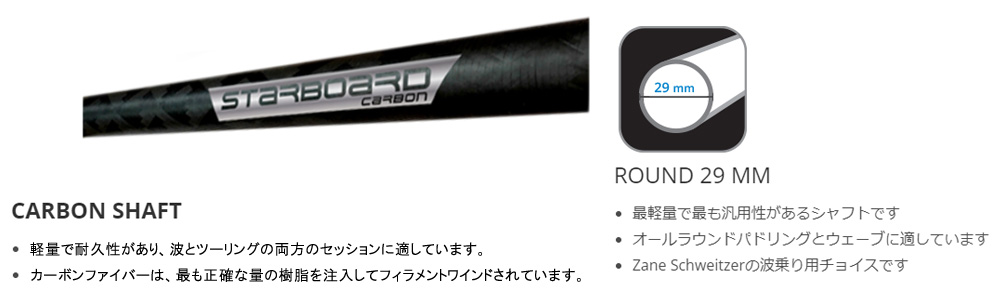 22-23 STARBOARD ENDURO CARBON PADDLE 29MM S35 ADJ 3PCS / スター
