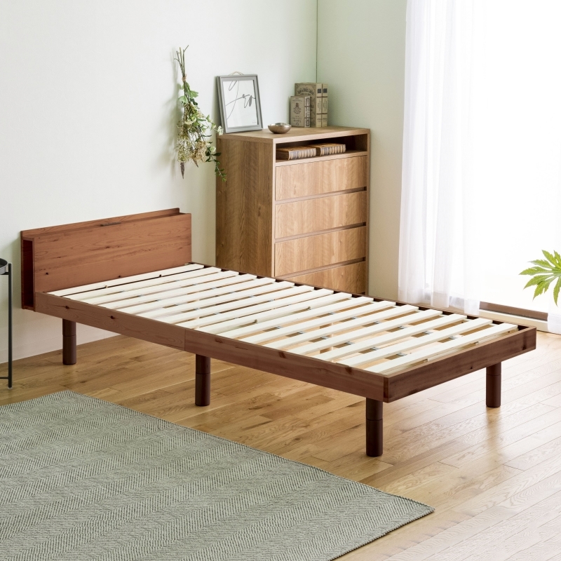 ベッド シングル すのこベッド 宮棚 天然木 パイン材 シングルベッド 3