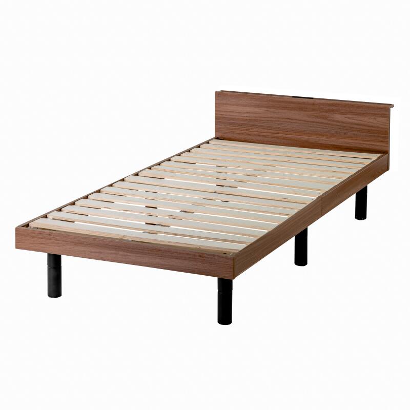 ベッド すのこベッド シングル ベッドフレーム 収納 3段高さ調節 宮棚