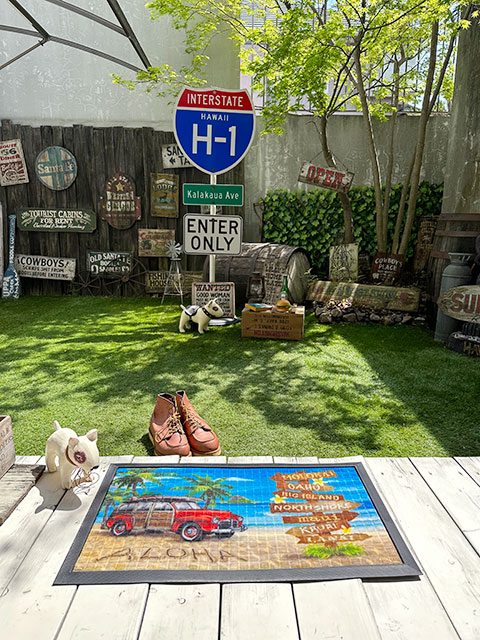 ハワイアン ラバーマット （サーフウッディワゴン） □ アメリカン雑貨