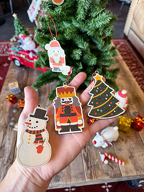 クリスマス ウッドオーナメント （5個セット） □ アメリカン雑貨