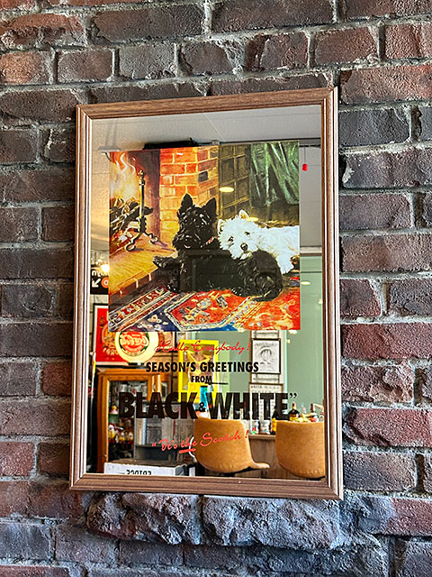 ビッグサイズ パブミラー （ブラック＆ホワイト） □ アメリカン雑貨