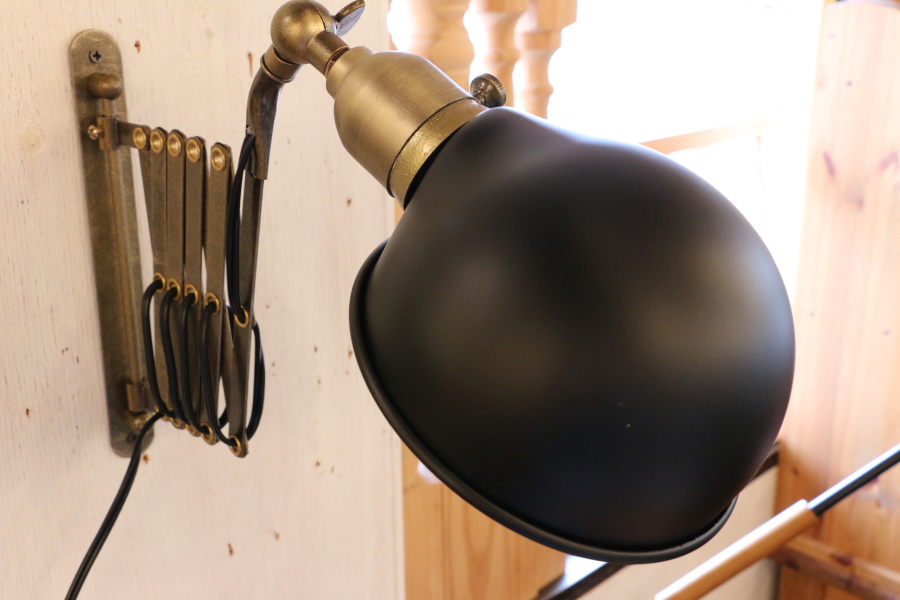 ミニレトロ型 LED付き】シザーブラケット Lever - ルヴェ ブラック