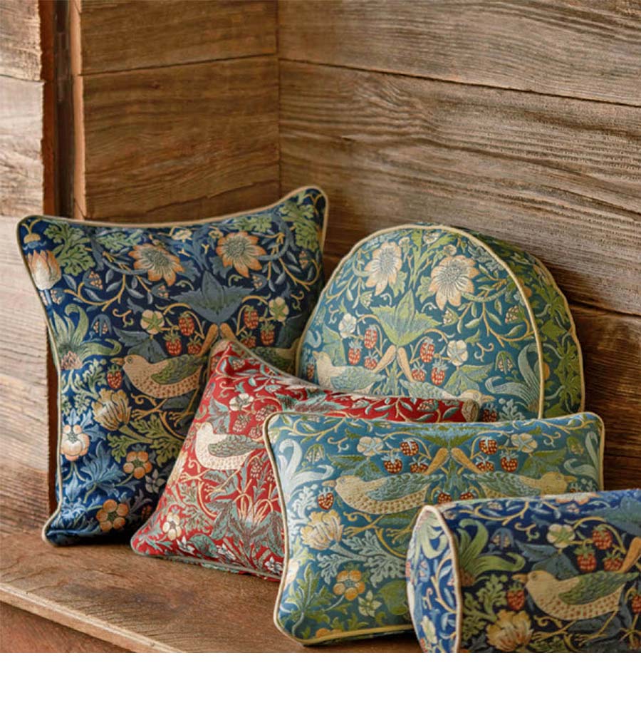 Morris Design Studio ピロー クッションカバー 中材セット いちご泥棒