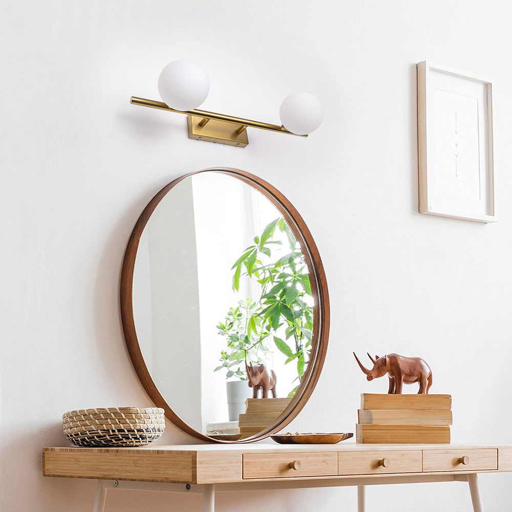 Chende公式店 ブラケットライト 2灯 おしゃれ 真鍮 ガラス ウォール