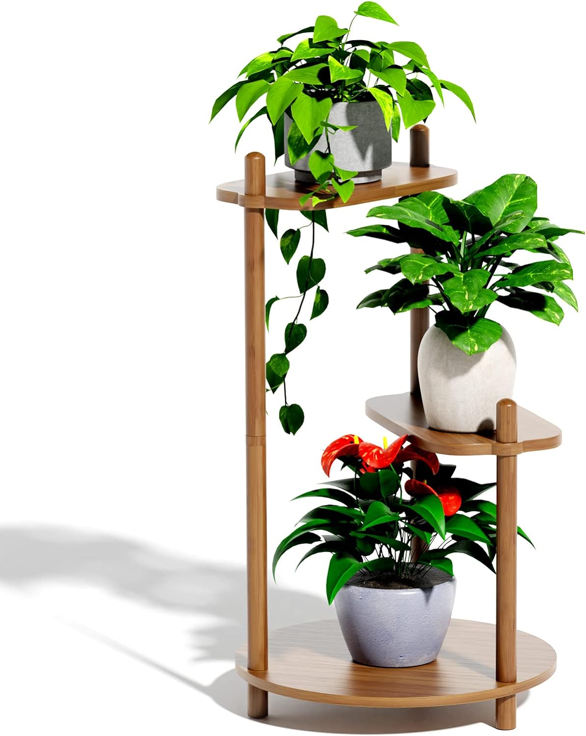 フラワースタンド 3段 木製 花台 おしゃれ 室内/屋外 玄関/ベランダ