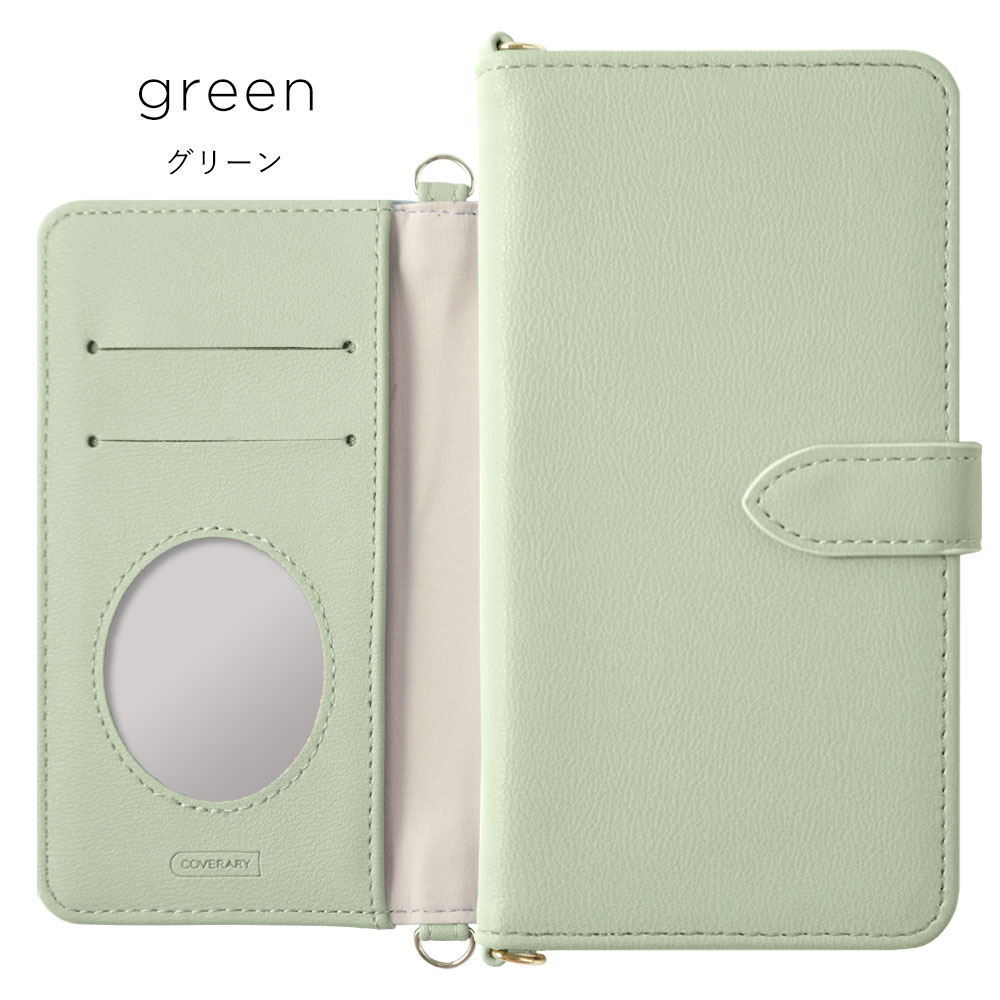 iPhone12 ケース 手帳型 ショルダー おしゃれ ミラー付き スマホケース