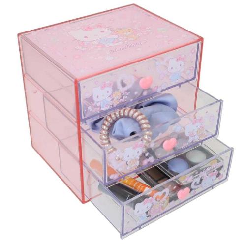 卓上収納 3段チェスト ハローキティ サンリオ ケイカンパニー 小物入れ
