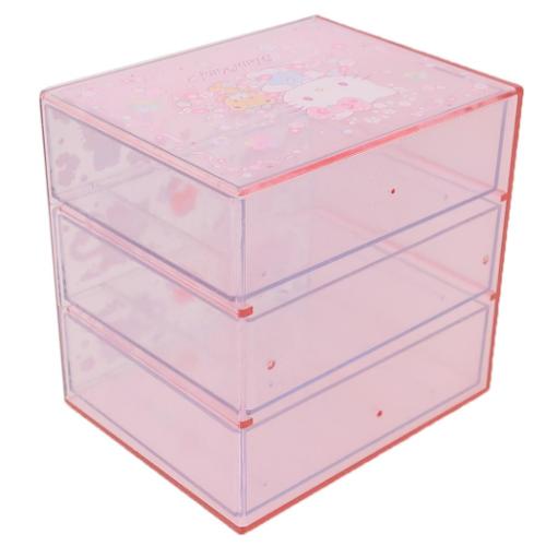 卓上収納 3段チェスト ハローキティ サンリオ ケイカンパニー 小物入れ