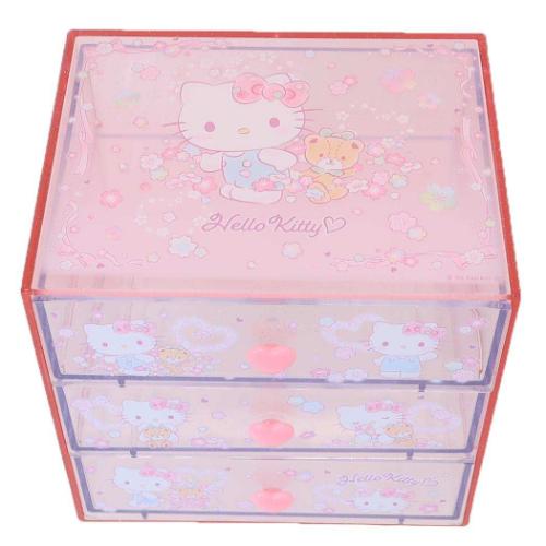 卓上収納 3段チェスト ハローキティ サンリオ ケイカンパニー 小物入れ