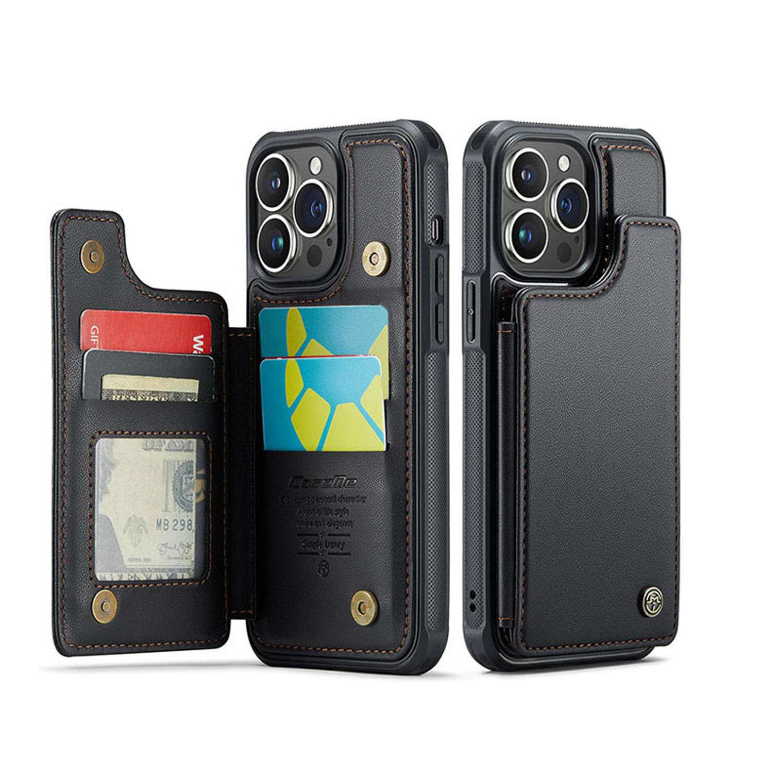 Apple iPhone 15 Plus Pro Maxケース 背面カバー カード収納 スタンド