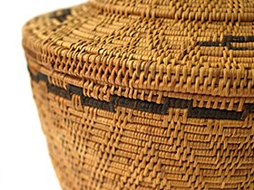 アタ とんがり帽子の蓋付きバスケット アジアン雑貨 バリ おしゃれ