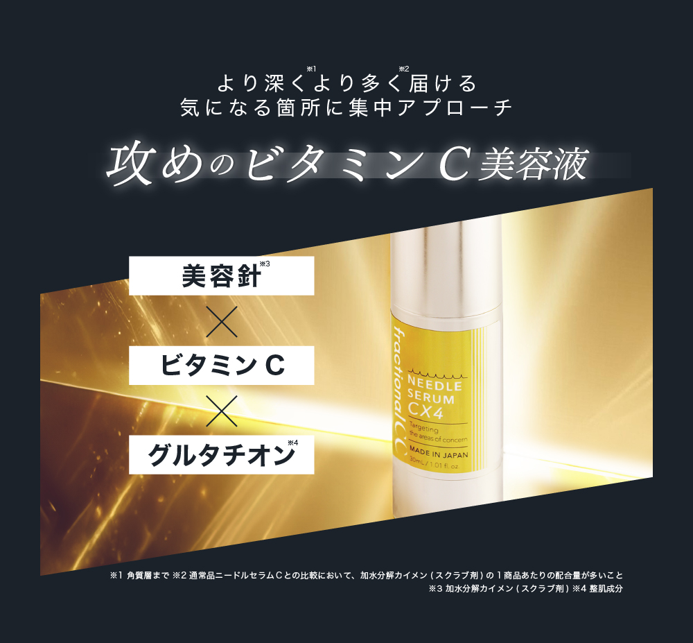 公式】フラクショナルCC ニードルセラムCX4 ビタミンC グルタチオン