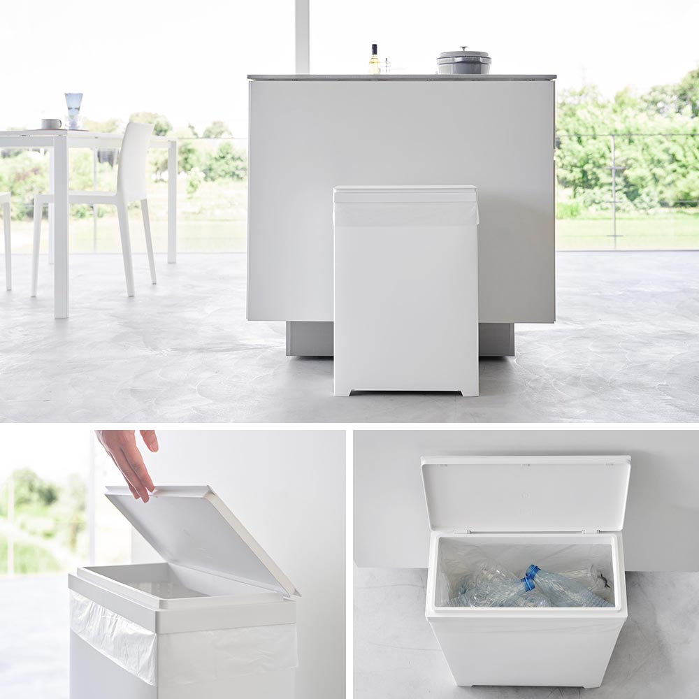 tower 山崎実業 タワー スリム蓋付きゴミ箱 横開きタイプ 2個組