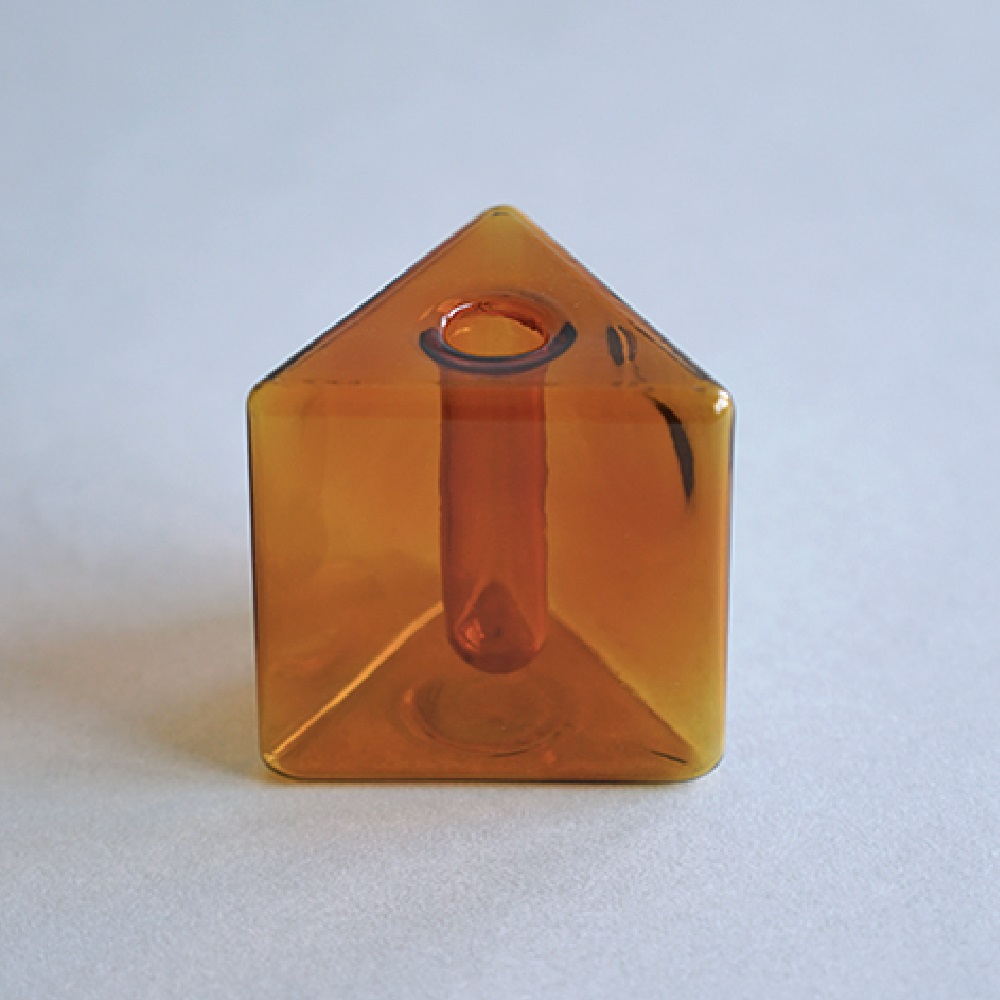 ガラス 花瓶 クリア フラワーベース アンバー グリーン グレー