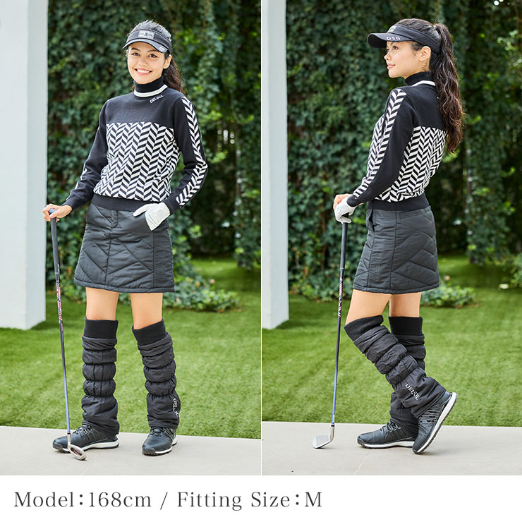 7804 中綿キルティングスカート 上品 暖か 着ぶくれない フロント