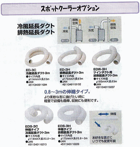 プロモート (PROMOTE) ED-3C スポットクーラーオプション 冷風延長