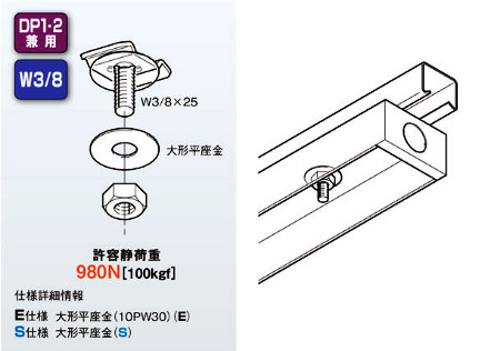 ネグロス電工 S-DK1-9 レースウェイ開口下向き用器具取付金具 許容静