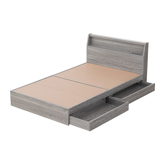 MODERN DECO（モダンデコ） ベッド ダブルベッド 照明付き 収納付き