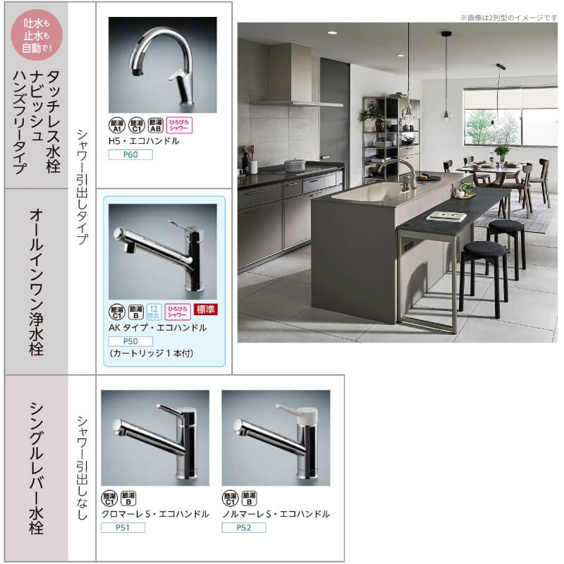 ノクト システムキッチン リクシル 壁付I型 W2700mm 基本プラン 3口