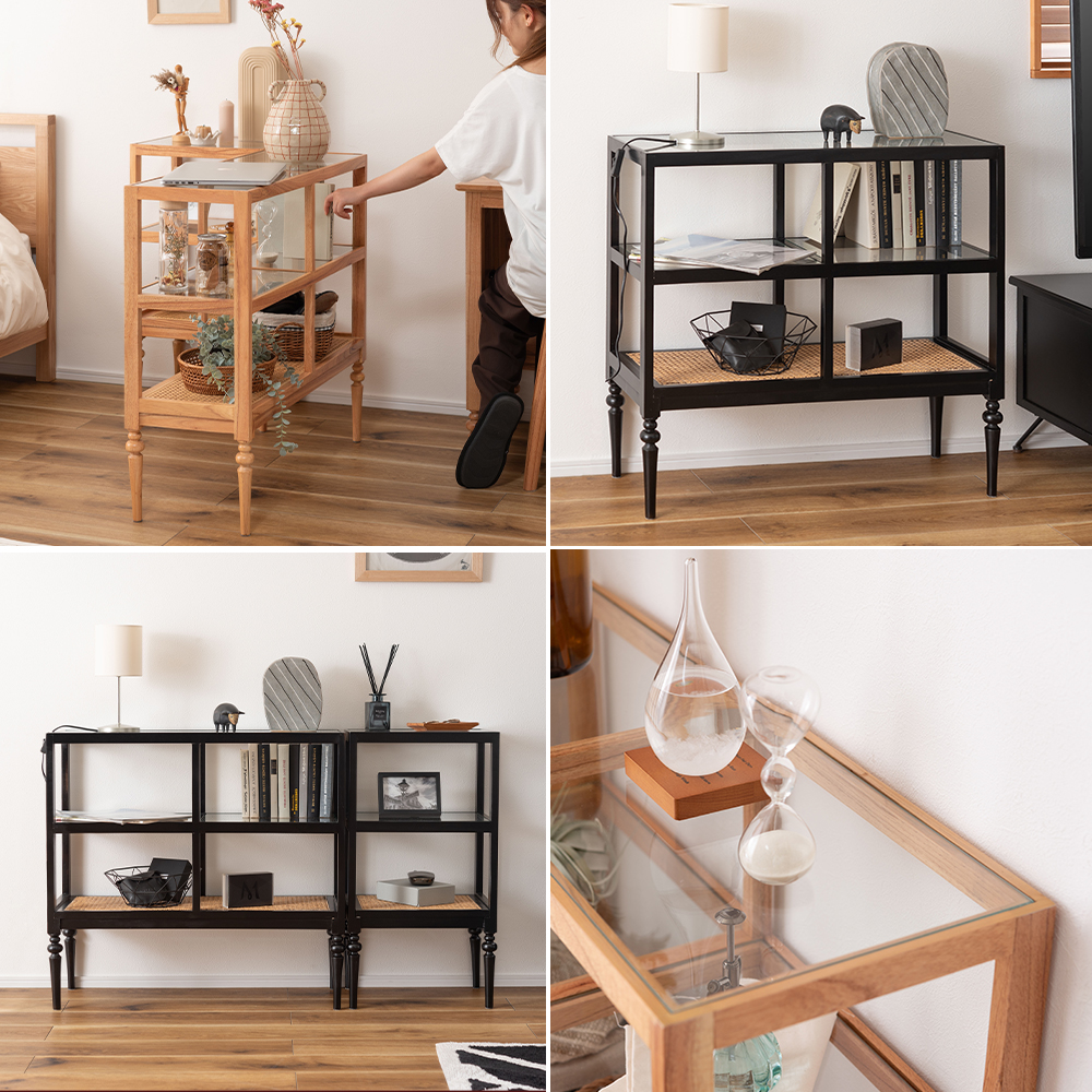 東谷 (豪華2大特典)オープンシェルフ ワイド 3段 ラック ガラス