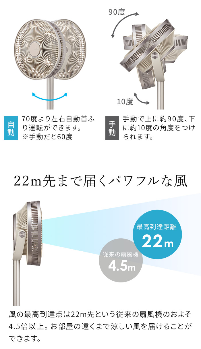 カモメファン ミニ 23cm FKLW-231B 扇風機 dc サーキュレーター