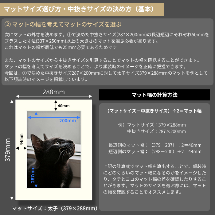 額縁専門店ないとう 額縁用カラーマット B4（364×257mm） 【中抜き