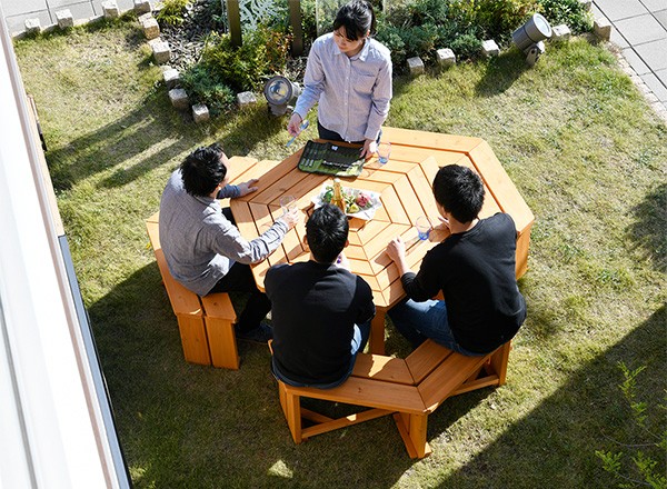 山善（YAMAZEN） ガーデンファニチャー ガーデンテーブルセット