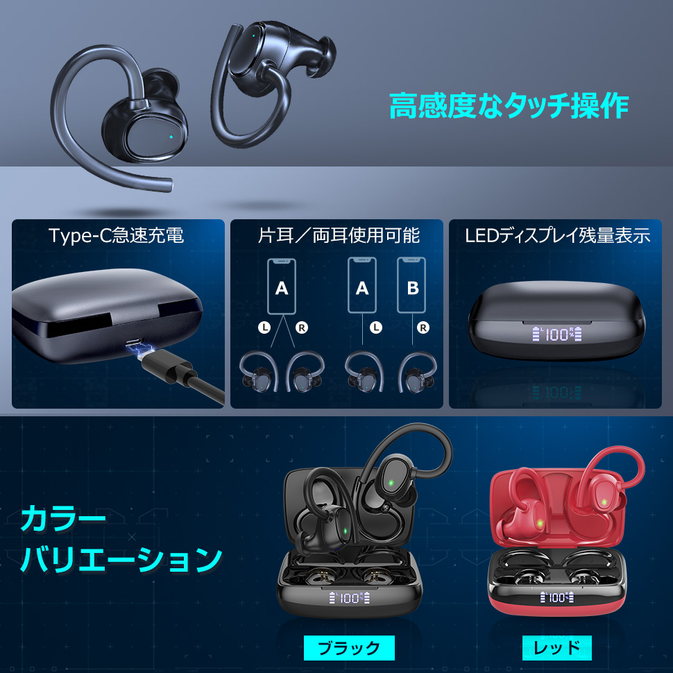 ワイヤレスイヤホン 最先端 Bluetooth5.3 Bluetooth イヤホン