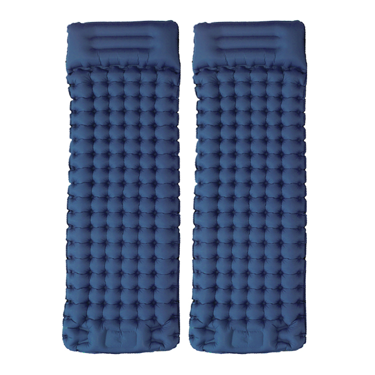 2点セット エアーマット 超厚10cm エアーベッド キャンプマット 足踏み