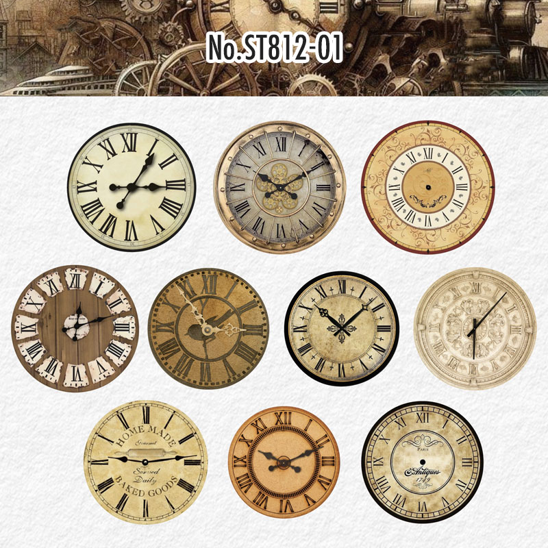 ST812 時計 文字盤 レトロ アンティーク ヴィンテージ コラージュ素材
