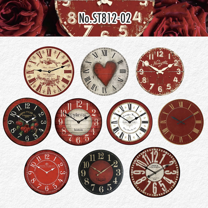 ST812 時計 文字盤 レトロ アンティーク ヴィンテージ コラージュ素材