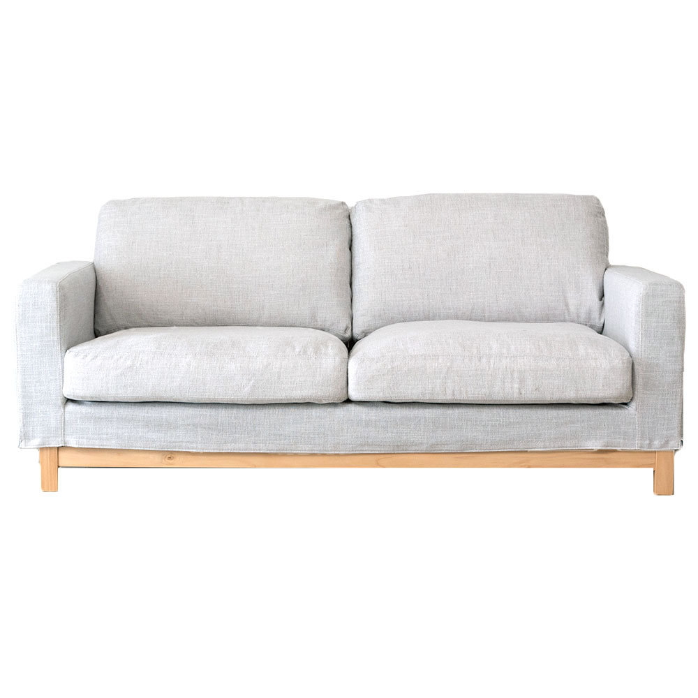 東谷 ソファ 2人掛け 2P ファブリック 約W181cm ホワイト グレー