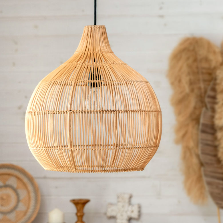 ペンダントライト ランプシェード 照明 ラタン 籐 吊り下げ 和モダン