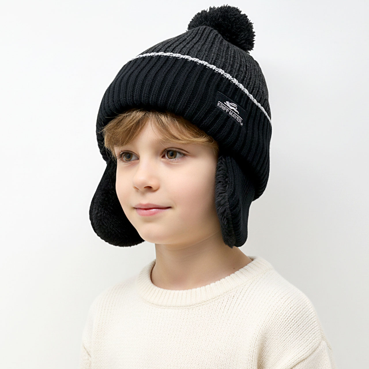 KRIFF MAYER（クリフメイヤー） ニット帽 男の子 ポンポン ニット