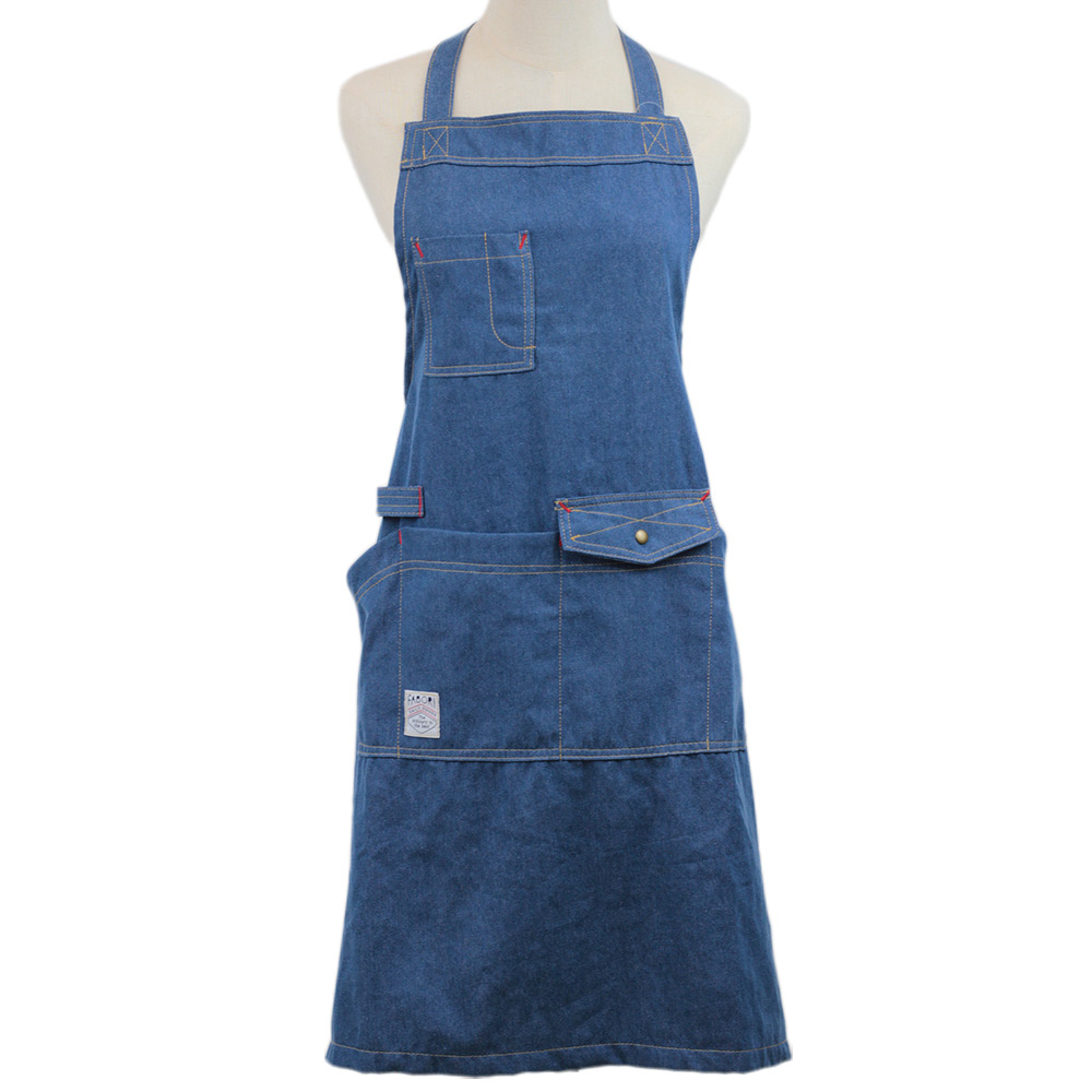 エプロン レディース メンズ デニム 無地 ワークエプロン 前掛け