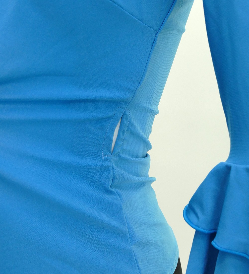 フラメンコ カシュクールブラウス ブルー フリーサイズ 1005 : emika