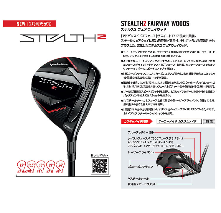 TaylorMade（テーラーメイド） STEALTH2 ステルス2 フェアウェイウッド
