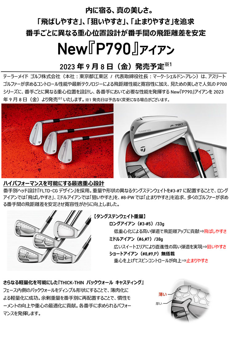 TaylorMade（テーラーメイド） P790 23 P・790 アイアン 単品