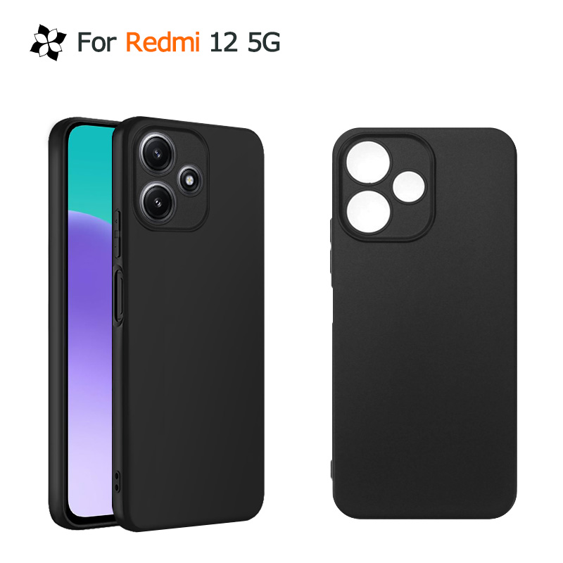Redmi 12 5G ケース カバー 黒 ブラック 耐衝撃 マット ソフトケース