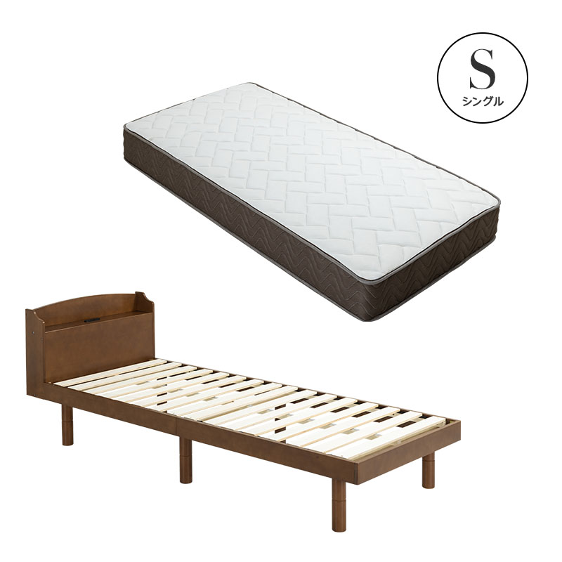 すのこベッド ベッド マットレスセット ポケットコイルマットレス