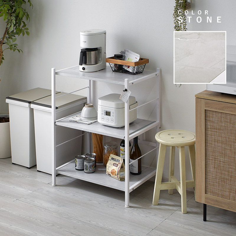 ワイエムワールド レンジ台 幅60cm 北欧 3段 ラック ボード おしゃれ