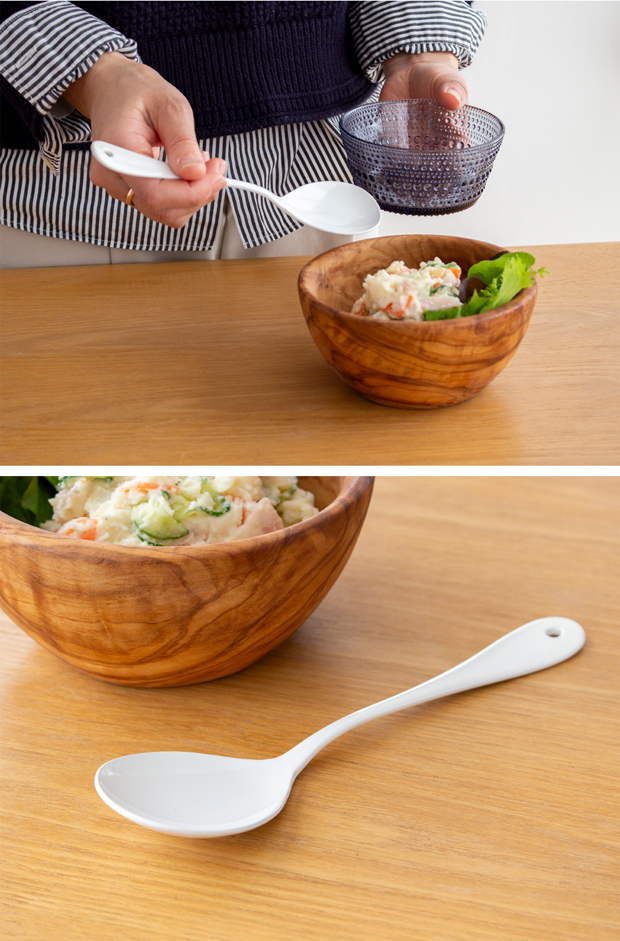 サラダスプーン サラダサーバー 琺瑯 ホーロー カトラリー Blanc
