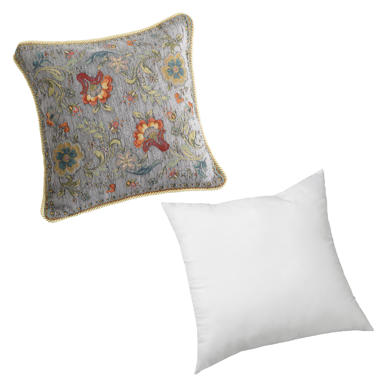 クッションカバー クッション イタリア製ジャガード織りクッション付き